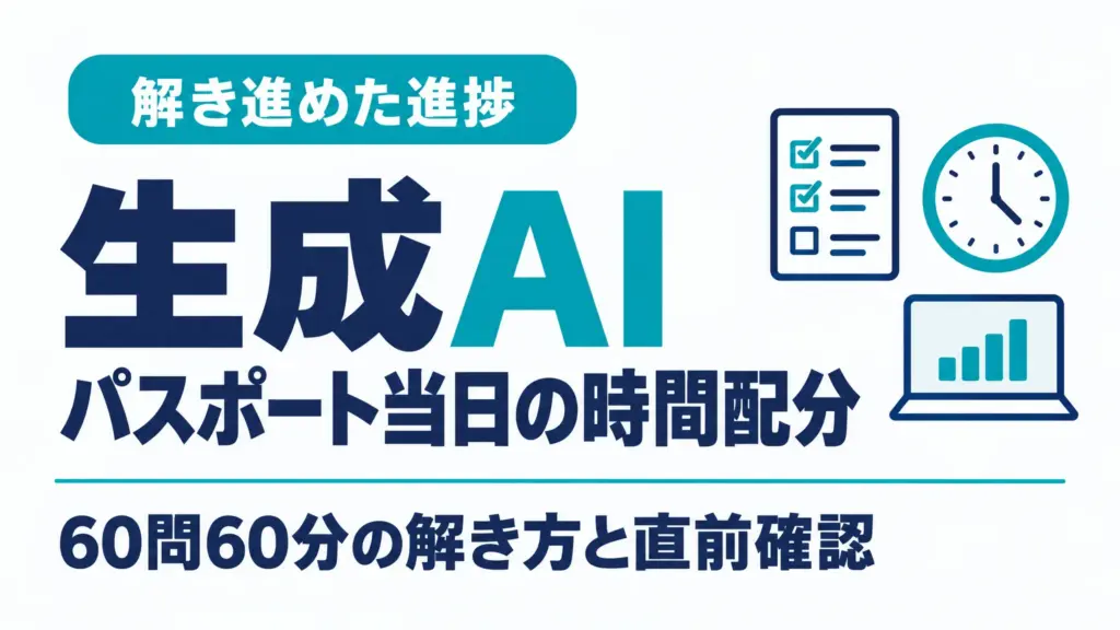 生成AIパスポート当日の時間配分｜60問60分の解き方と直前確認