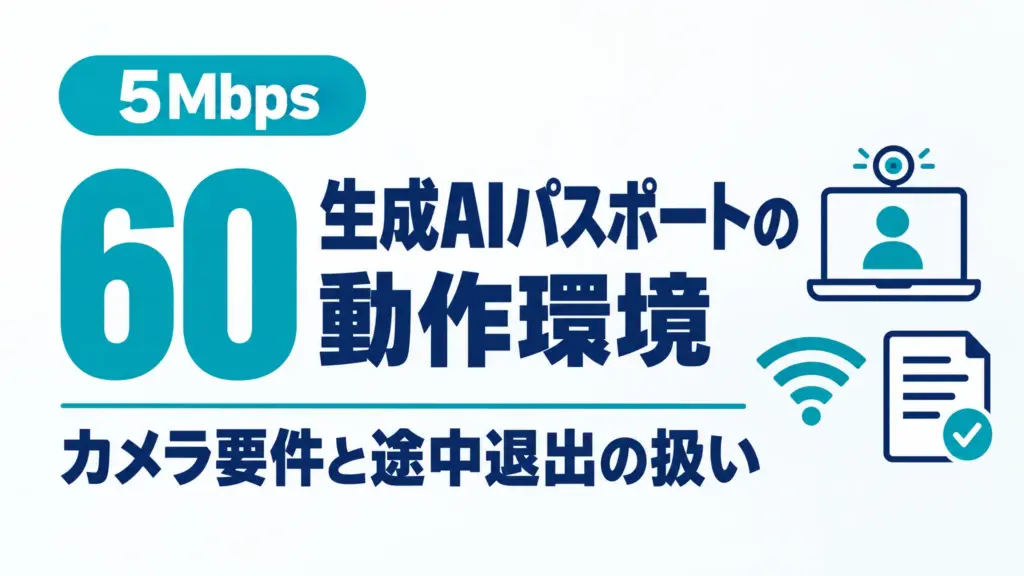 生成AIパスポートの動作環境｜カメラ要件と途中退出の扱い