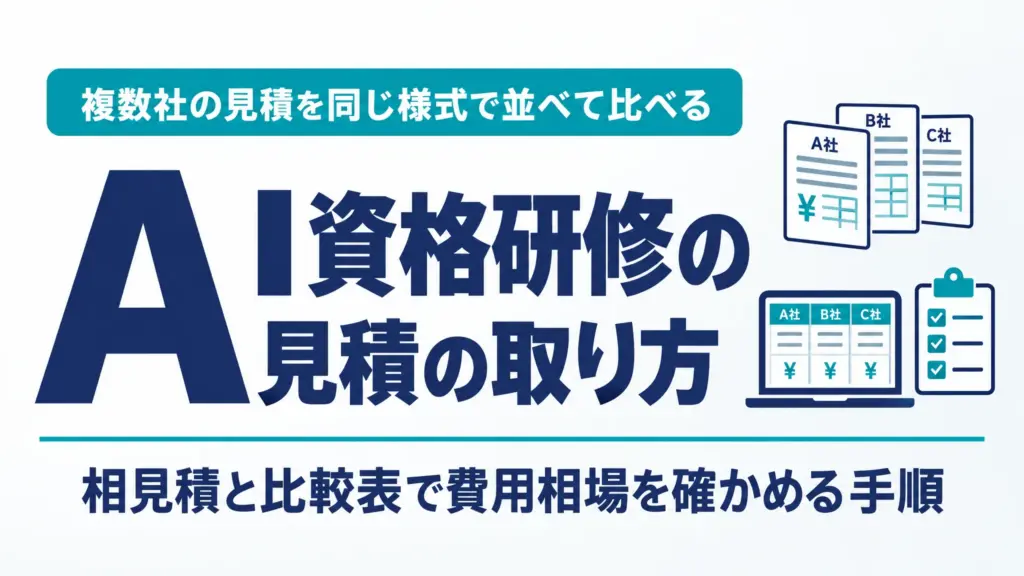 AI資格研修の見積の取り方｜相見積と比較表で費用相場を確かめる手順